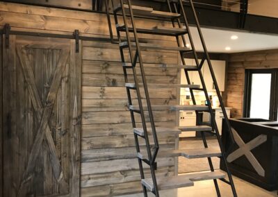 Steel and Wood Loft Ladder with Extra-Wide Steps and Handrails