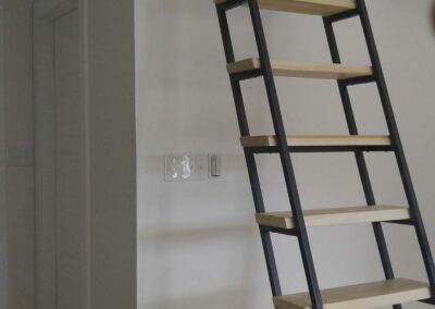 Black Steel and Wood Loft Ladder (retracts-in-out)
