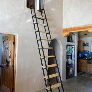 10ft. Steel and Wood Ladder Retracted Out