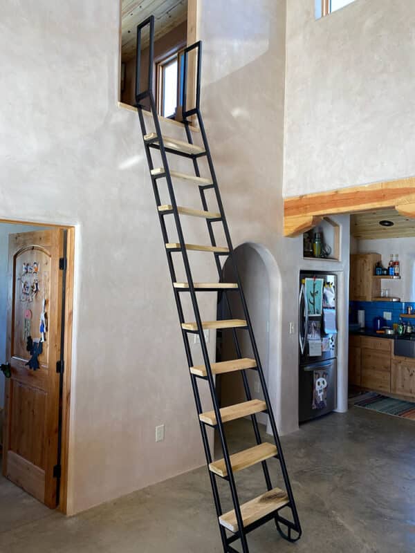 10ft. Steel and Wood Ladder Retracted Out