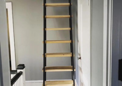 8ft Long Librarian Loft Ladder With Blonde Wood Stairs