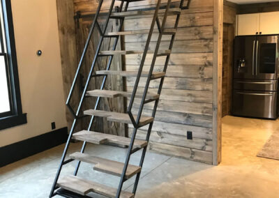 8ft Retractable Loft Ladder With Wide Stairs and Hand Railings