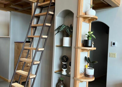 Display-Hutch-With-Built-In-Loft-Ladder-Retractable-Out-Position