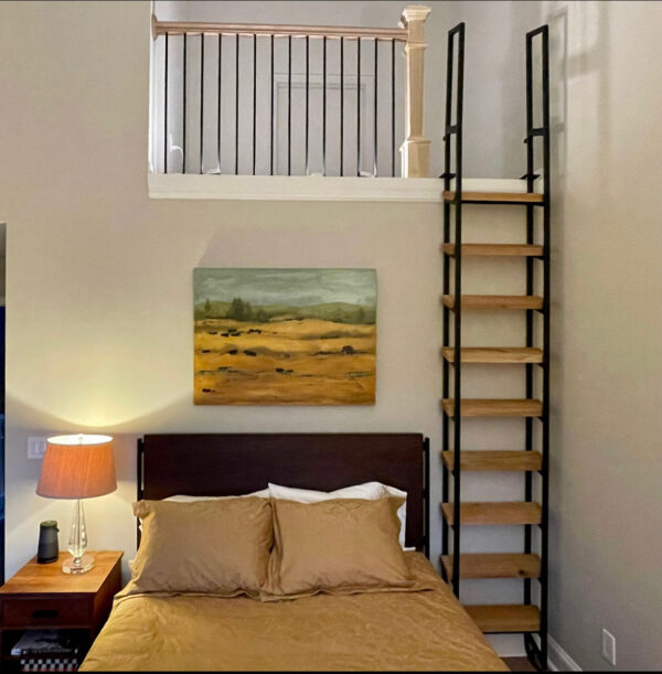 Loft Living Space & Loft Ladder In Bedroom Corner