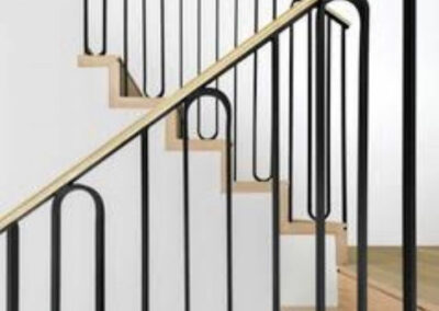 Split Level Stairs With Steel Black Railing